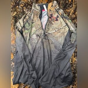 Under Armour Black and Camo Quarter-Zip Shirt